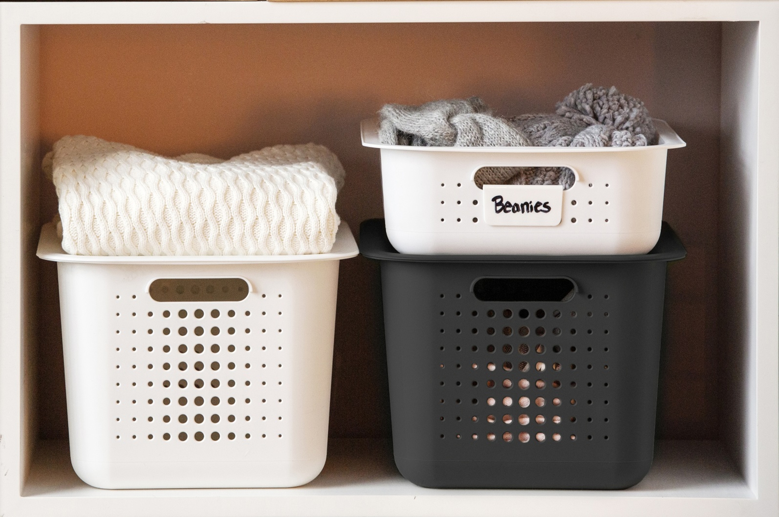 White Nordic Storage Baskets with Handles
